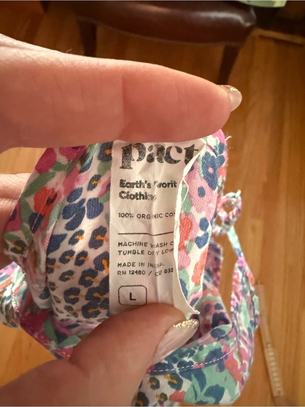 PACT pajama set size L 100% organic cotton - Picture 4 of 4